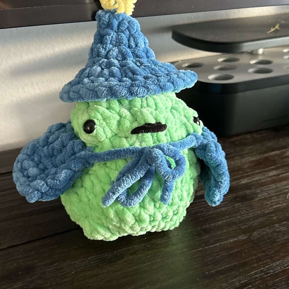 Handmade Crochet Plush Wizard Frog